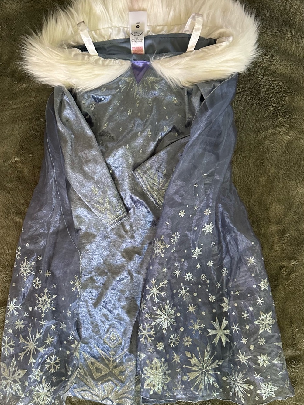 Disney Silver and Purple Sparkle Hooded Elsa Snow Princess Dress